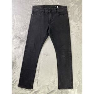Volcom Vorta Slim Straight Jeans Mens 32x30 Black Stretch Denim Casual